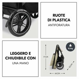 Hauck Set de viaje 2 en 1 Shop N Care Cochecito Silla de auto Adaptadores 4 ruedas Verde oliva HAU1731474471319