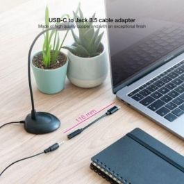 Adaptador USB-C a Jack 3.5 mm NANOCABLE 10.24.1205 11 cm Negro Adaptador USB-C a Jack 3.5 mm NANOCABLE 10.24.1205 11 cm Negro