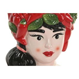 DKD Home Decor Macetero Cerámica Rojo 9 x 19 x 16 cm (2 Unidades)