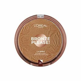 L'Oréal Paris #01-light caramel Polvos Bronceadores BRONZE PLEASE! la terra 18g - Piel Radiante, Acabado Suave y Luminosidad Natural