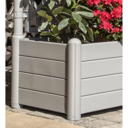 Stefanplast Jardinera Italia Rectangular con Rejilla Gris Piedra 100x43x142cm