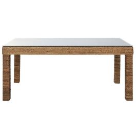 DKD Home Decor Banana 1c25 Mesa Comedor Natural con Tapa de Cristal Templado, 90x180x77 cm Desmontable DKD Home Decor Banana 1c25 Mesa Comedor Natural con Tapa de Cristal Templado, 90x180x77 cm Desmontable