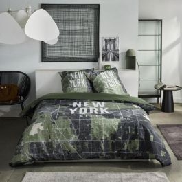 Juego de cama - HOY - JAVA - 2 personas - 240x220 cm - Algodón - Estampado New York - Verde
