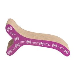 Catit Poste Rascador de Cartón Corrugado con Catnip para Gatos, Protege Muebles de Arañazos, 46x22x20 cm Violeta