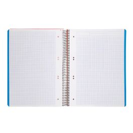 Cuaderno Espiral Liderpapel A5 Micro Wonder Tapa Plastico 120H 90 gr Cuadro 5 mm 5 Bandas 6 Taladros Color Rojo