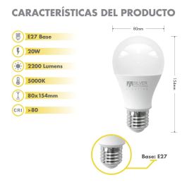 Bombilla LED Silver Electronics e27 20W 5000k E27