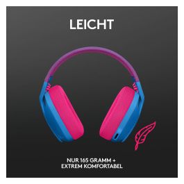 Logitech G435 Auriculares Gaming Inalámbricos Bluetooth y LIGHTSPEED Azul, Ligero, Conexión Dual para PC y Consolas