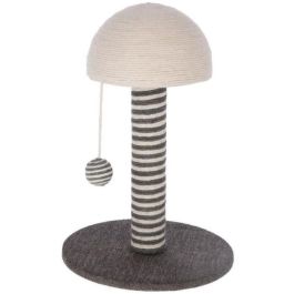 KERBL - Rascador para gatos - Tronco 42 cm - FUNGHI - Gris/blanco - Sisal - Base: ø 30 cm