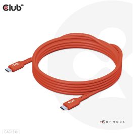 Club3D Cable USB-C a USB-C PD 240W 480Mb/s 3m Naranja USB 2.0 Macho/Macho Certificado USB-IF