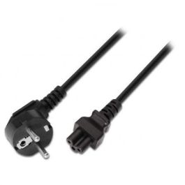 Aisens Cable de Alimentación Trébol CEE7 Macho a C5 Hembra Acodado-M Negro 1.5M para Cargador Portátiles