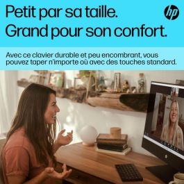 HP 355 Compact Multi Swiss Teclado Inalámbrico Compacto, Conectividad Multipunto para Múltiples Dispositivos, Diseño Ergonómico y Portátil