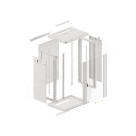 Lanberg Armario Rack 19 Pulgadas 18U 600x450mm Gris con Puerta de Cristal Templado y Ventiladores