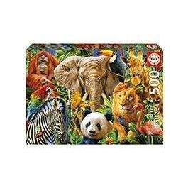 Puzzle 500 piezas collage de animales salvajes Puzzle 500 piezas collage de animales salvajes
