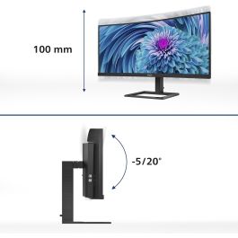 Philips 346E2CUAE Monitor Curvo de 34" (86.4cm) VA QHD, HDMI, DisplayPort, USB-C