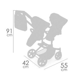 Decuevas Silla Gemelar Plegable y Multiposición para Muñecas de hasta 52 cm - Edad Recomendada +3 Años - Materiales: Metal, Plástico, Poliéster Decuevas Silla Gemelar Plegable y Multiposición para Muñecas de hasta 52 cm - Edad Recomendada +3 Años - Materiales: Metal, Plástico, Poliéster