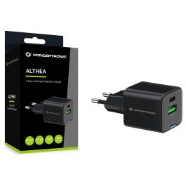 Conceptronic ALTHEA15B Cargador de Pared 20W Negro Universal, Carga 2 Dispositivos