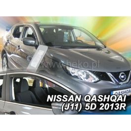 Heko HO24285 Deflectores de Aire Frontales para Nissan Qashqai II J11 5 Puertas 2013-2021 Plexiglás Humo Transparente 7.5 cm