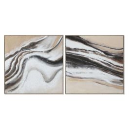 Cuadro Home ESPRIT Blanco Beige Yute Poliestireno Abstracto Moderno 102 x 3,2 x 102 cm (2 Unidades) Precio: 200.68999984. SKU: B18J9YJX65