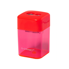 Q-connect Sacapuntas Metálico 2 Usos con Depósito para Virutas