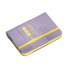 Cuaderno Con Gomilla Antartik Notes Tapa Dura A7 Hojas Lisas Morado Y Amarillo 80 Hojas 80 gr Fsc