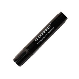 Rotulador Q-Connect Marcador Permanente Negro Punta Biselada 5.0 mm 10 unidades