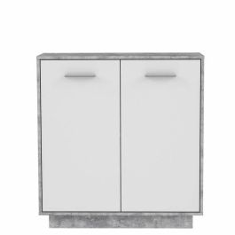 Unidad de almacenamiento PILVI con 2 puertas - Hormigón blanco y gris claro - An. 82,9 x An. 34,2 x Al. 88,1 cm