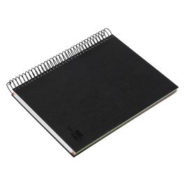 Cuaderno Espiral Liderpapel A5 Micro Papercoat Tapa Forrada 140H 75 gr Cuadro5 mm 5 Bandas 6 Taladros Negro