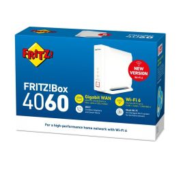 Fritz! Router Wifi 6 Mesh Tribanda 4060: Red Inalámbrica de Alta Velocidad con Wi-Fi 6, 2.5Gbps WAN, NAS y Telefonía VoIP Integrada
