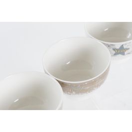 DKD Home Decor Bol Navidad Alpina Marron Gris 13 x 8 x 13 cm (6 Unidades)