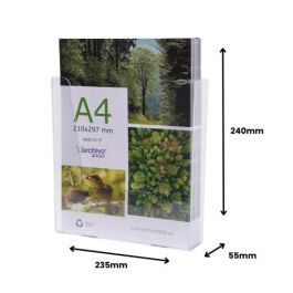 Portafolletos Mural A.2000 A4 Vertical 1 Compartimento Respaldo Alto Cristal