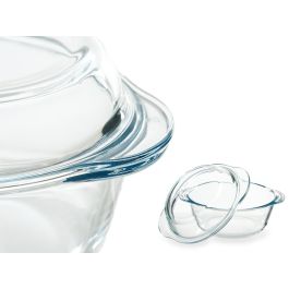 Pasabahce Set 3 Cacerolas Borcam 840 ml, 1450 ml, 2100 ml - Vidrio Borosilicato, 22x11x26 cm (2 Unidades)