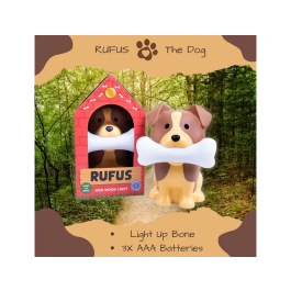 Wondee Lámpara Rufus The Dog Luz Ambiente Perro con Hueso Brillante 11,5 x 13,8 x 14,3 cm Batería