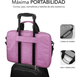 SUBBLIM Maletin Rosa para portatil de 15,6? con proteccion total Air Padding