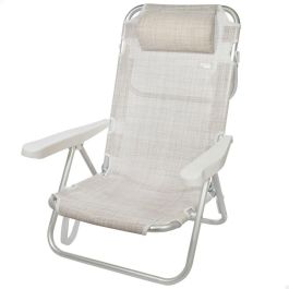 Silla Plegable con Reposacabezas Aktive Ibiza Beige 48 x 84 x 46 cm (2 Unidades)