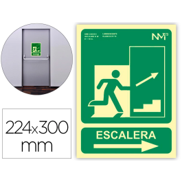 Archivo 2000 Señal Salida Emergencia Escalera Sube Derecha PVC Verde Luminiscente 224x300 mm Precio: 9.5000004. SKU: B18JGPJND5