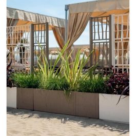 Stefanplast STE8003507688032 Jardinera Cuadrada con enrejado ETHICA Taupe 38 L