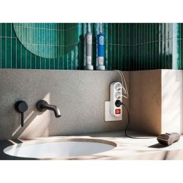 Simon Adaptador 3 Tomas Schuko Frontal con Interruptor, 16A 250V, Blanco