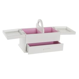 Joyero Romantico DKD Home Decor Rosa Palo Blanco 17 x 24 x 30 cm Joyero Romantico DKD Home Decor Rosa Palo Blanco 17 x 24 x 30 cm
