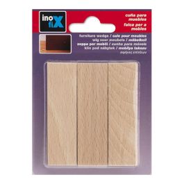 Inofix Cuña de madera roble para nivelar muebles o retener puertas (blister 3 unid.)