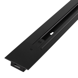 Carril Monofásico Empotrable para Focos LED 2M Negro, Incluye Herrajes y Cortable. Versátil para Proyectores - HO-218000CARRIL-N-2M-EM