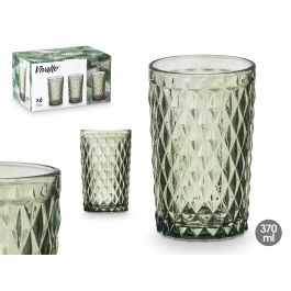 Vivalto Vaso Diamante Verde 370 ml - Vidrio Elegante para Bebidas, 8x12.5x8 cm (24 Unidades) Precio: 34.98999955. SKU: B1458P3HH8