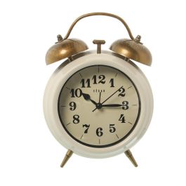 Reloj de Mesa Alexandra House Living Blanco Metal 14 x 21 x 7 cm Alarma