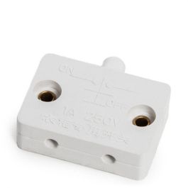 Interruptor para Iluminación de Armarios y Puertas con Botón NC - Blanco Rectangular 33x23mm 250V 1A