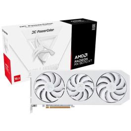 PowerColor RX 9070 XT Hellhound Spectral White OC GDDR6 16GB 3 Ventiladores