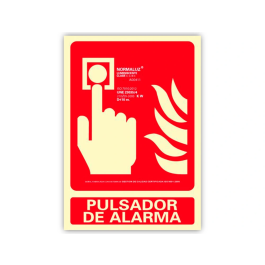 Normaluz Cartel de Extinción Pulsador de Alarma Clase B PVC 0.7mm 21x30cm