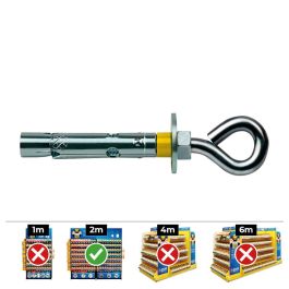 Celo Anclaje Dynabolt Aro Zincado Hormigón Ladrillo Ø10 x 60 mm Caja 10 Uds Taco Fijaciones Precio: 9.5000004. SKU: S7903161