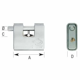 Candado de llave CORBIN Rectangular Metal Latón Acero Blindado