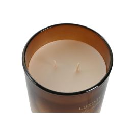 DKD Home Decor Vela Cilíndrica Ambar Cristal y Cera Parafina 10x10x10 cm (2 Unidades) 35h Duración