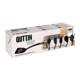 Quttin Set de 6 Utensilios de Cocina de Nylon Negro - Set/Conjunto 6 Piezas para Cocinar (8 Cajas)