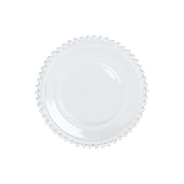 DKD Home Decor Plato Básico de Cristal Transparente 15.6x1.7x15.6 cm, Apto para Microondas y Lavavajillas